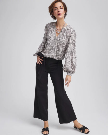 Chico's Best Seller - Belted Twill Utility Cropped Pants Black
