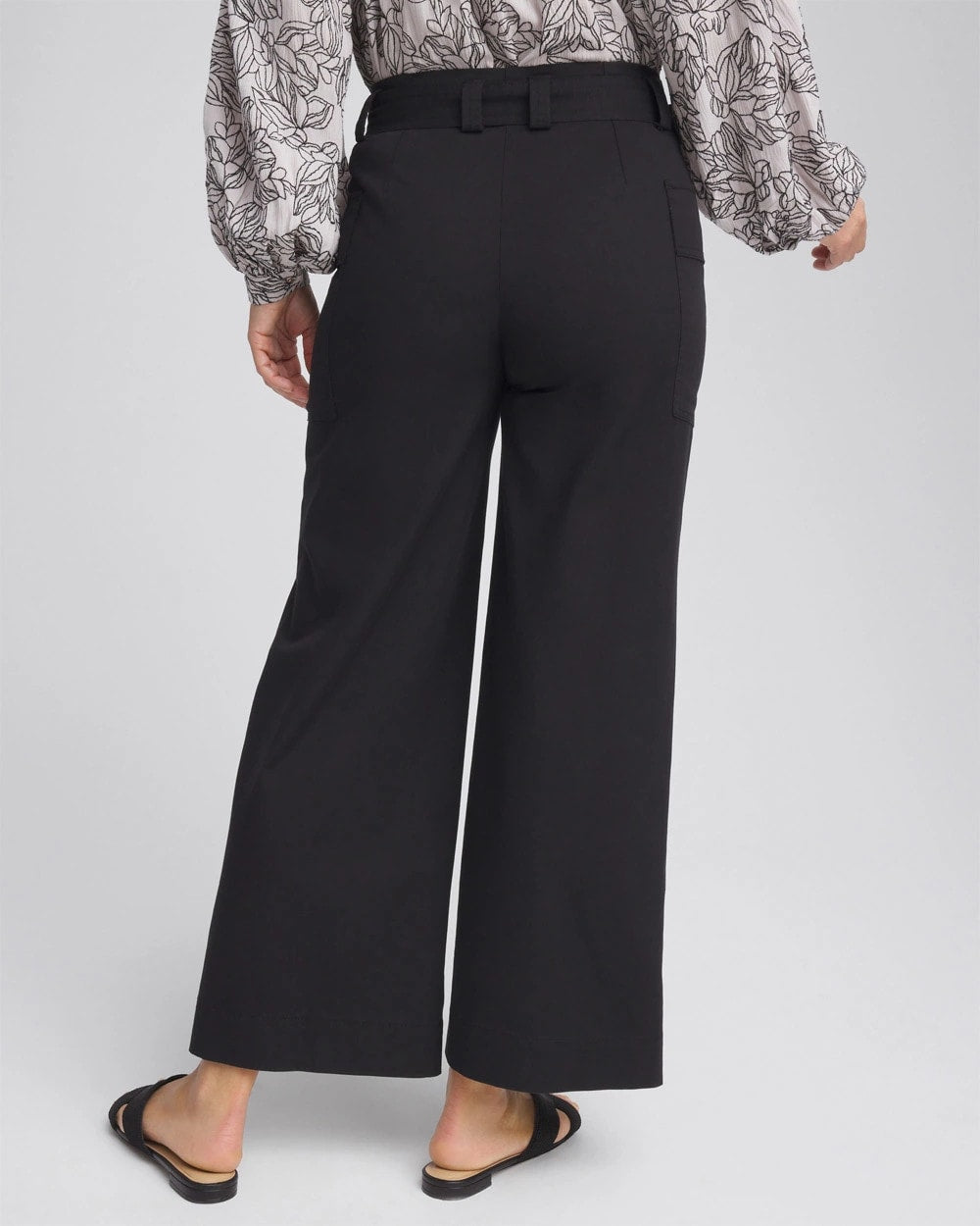 Chico's Best Seller - Belted Twill Utility Cropped Pants Black