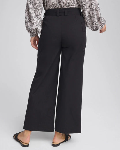 Chico's Best Seller - Belted Twill Utility Cropped Pants Black