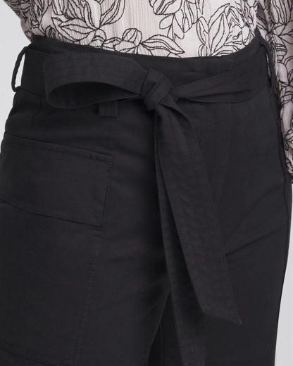 Chico's Best Seller - Belted Twill Utility Cropped Pants Black