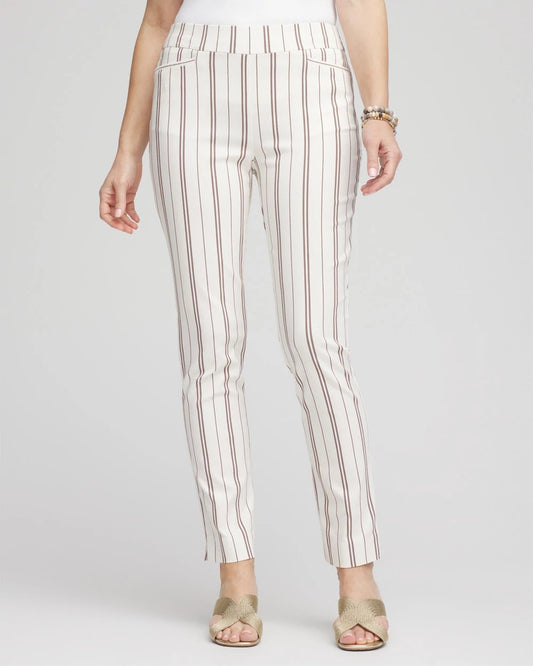 Chico's Recommended - Petite Brigitte™ Striped Ankle Pants Alabaster
