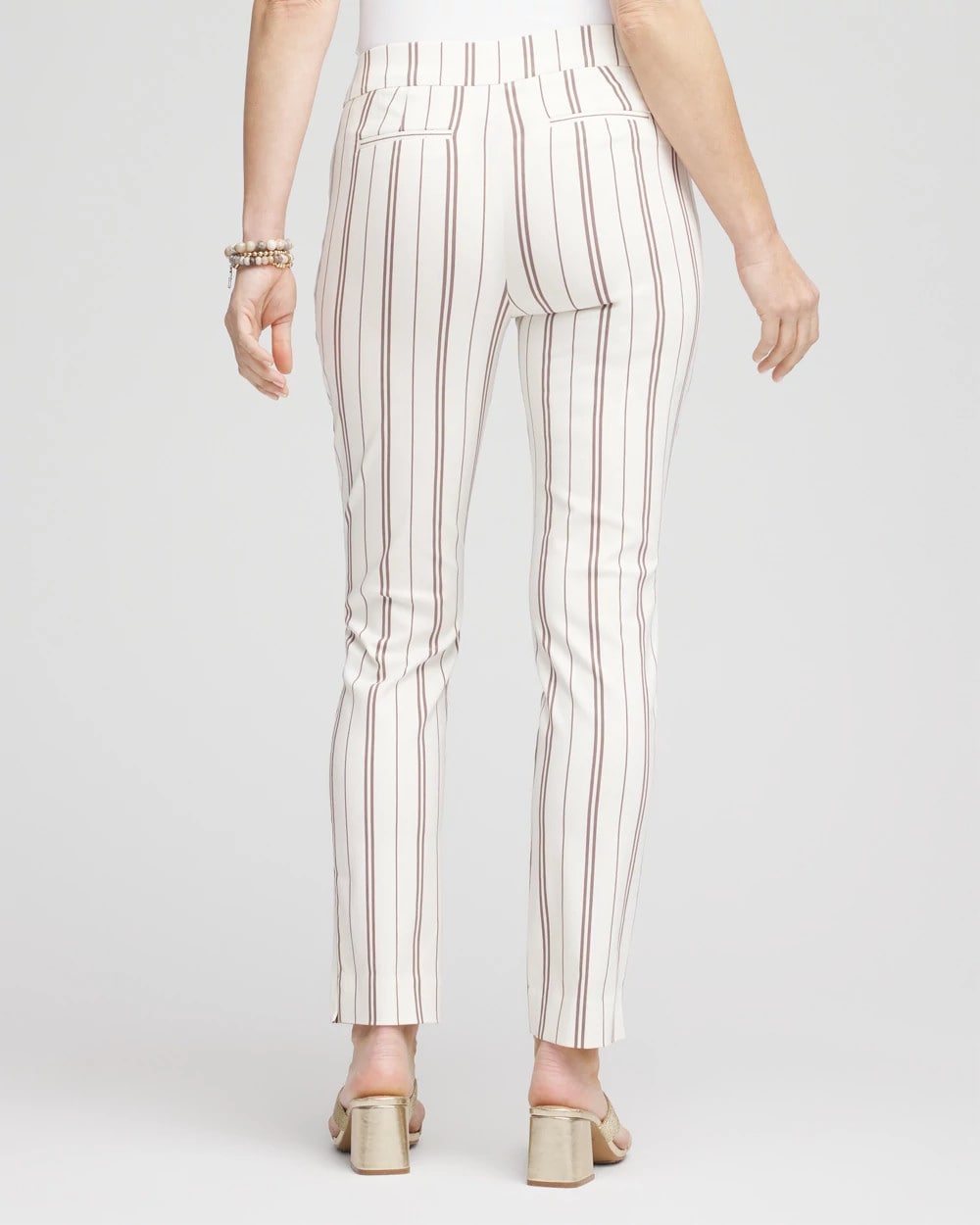 Chico's Recommended - Petite Brigitte™ Striped Ankle Pants Alabaster
