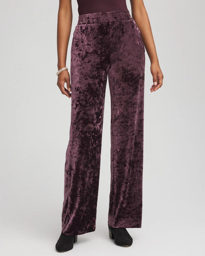 Chico's Essential - Crushed Velvet Wide-Leg Pants Night Bloom