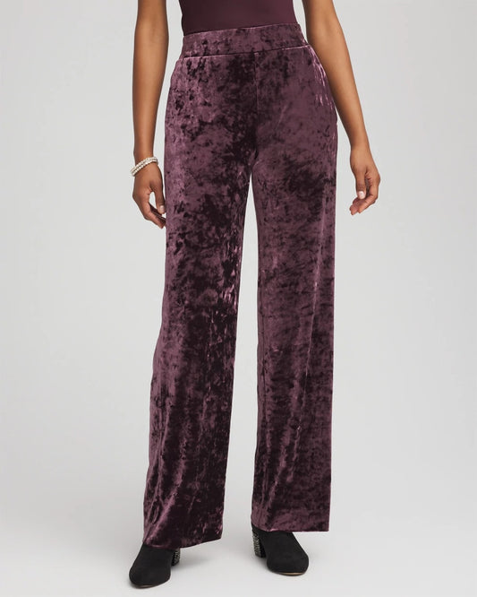Chico's Essential - Crushed Velvet Wide-Leg Pants Night Bloom