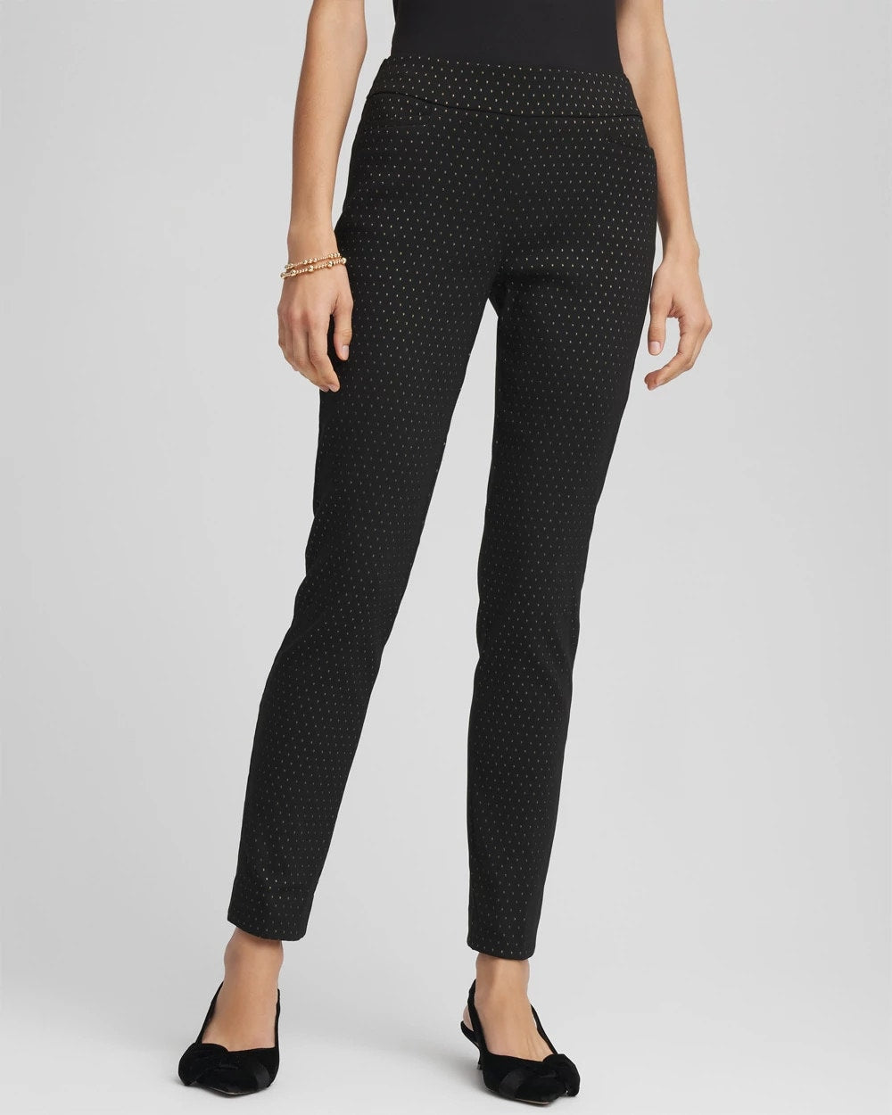 Chico's Customer Favorite - Brigitte™ Slim Ankle Jacquard Pants Black