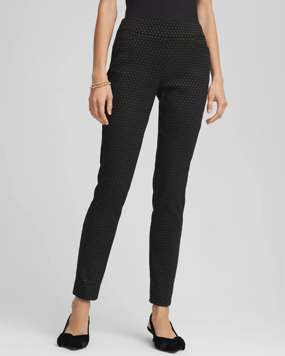 Chico's Customer Favorite - Brigitte™ Slim Ankle Jacquard Pants Black