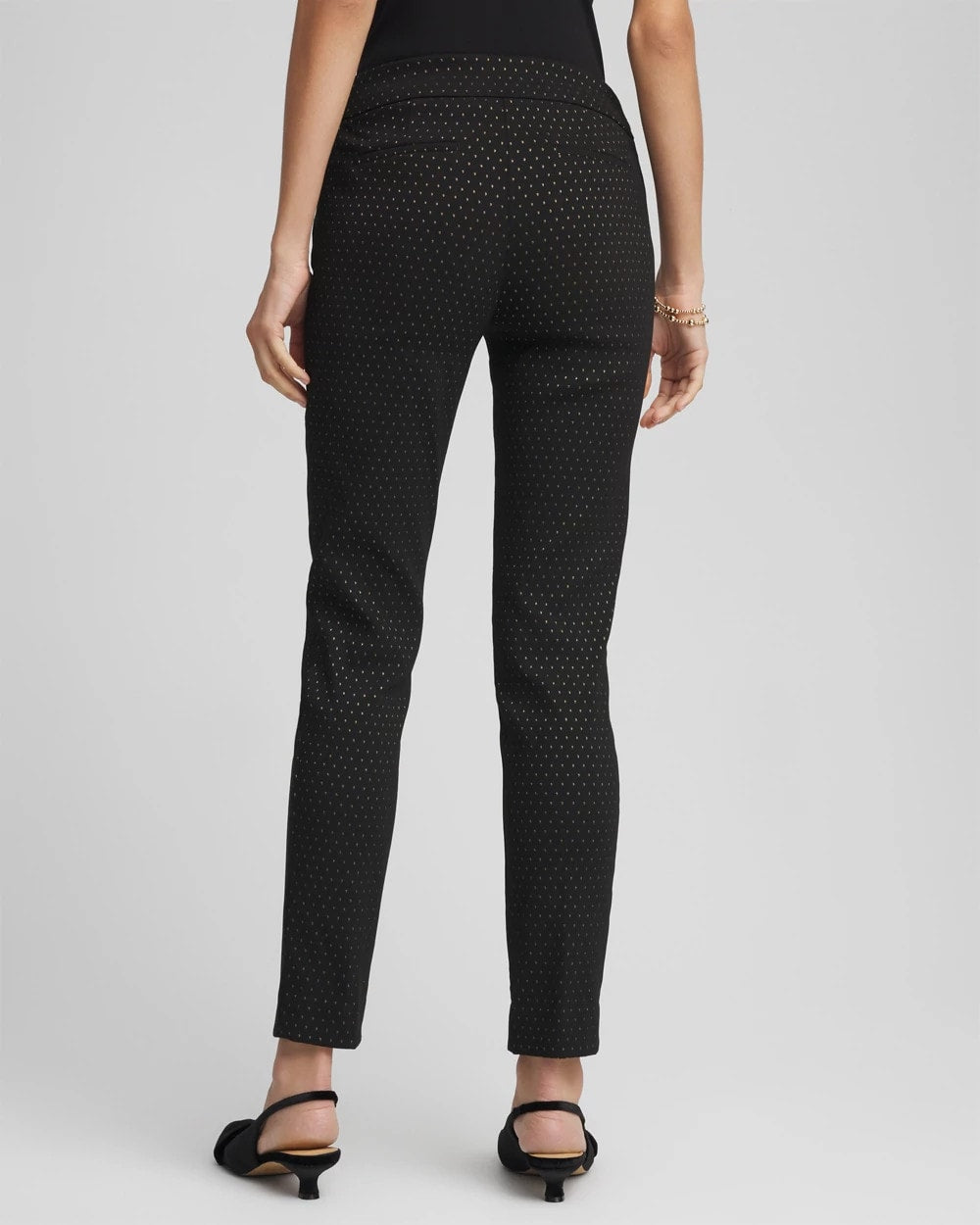 Chico's Customer Favorite - Brigitte™ Slim Ankle Jacquard Pants Black