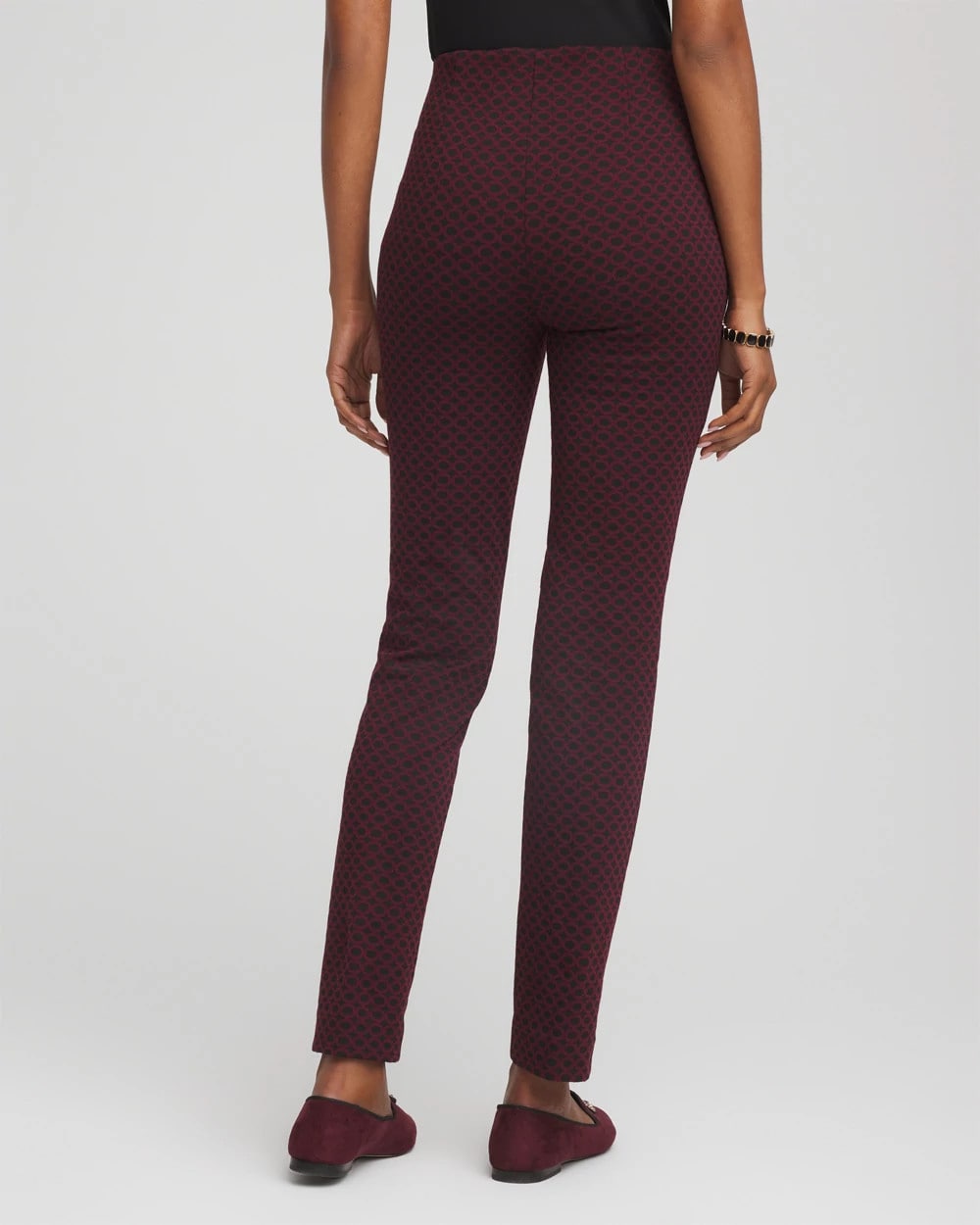 Chico's Trusted - Circle Jacquard Juliet Slim Ankle Pants Black