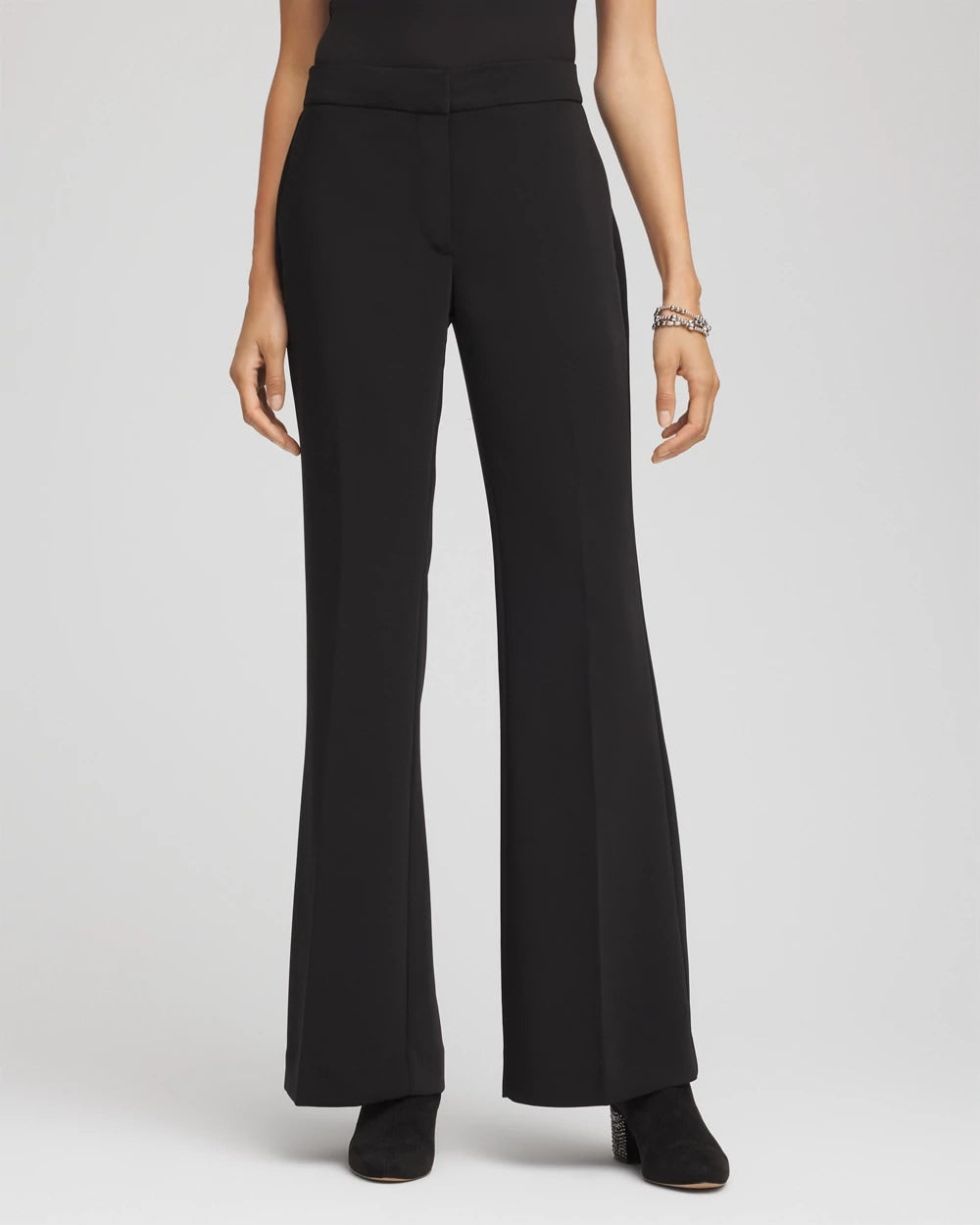 Chico's Featured - Crepe Flared Trouser Pants Black