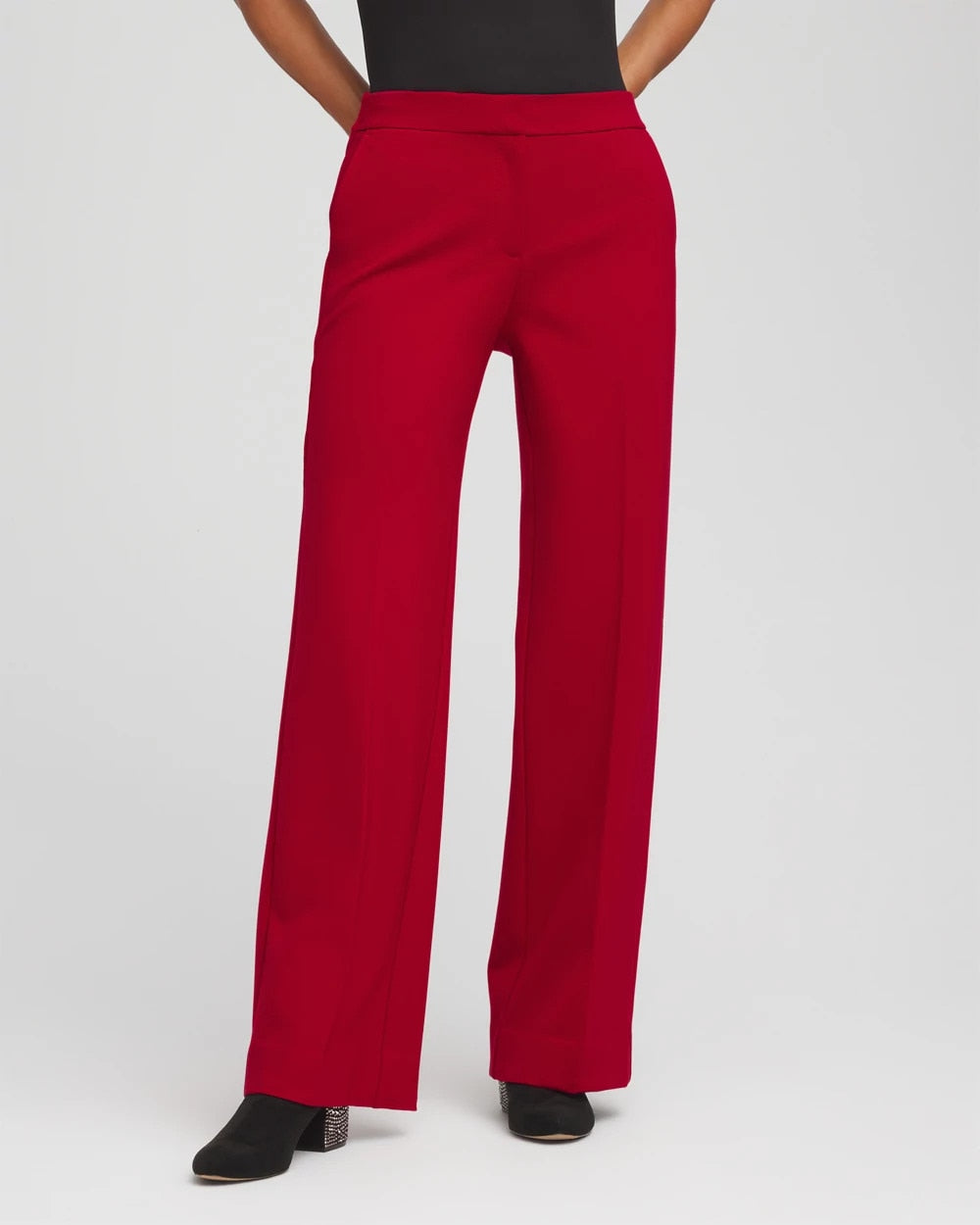Chico's Premium - Emme Wide-Leg Trouser Ponte Pants Carmine Red