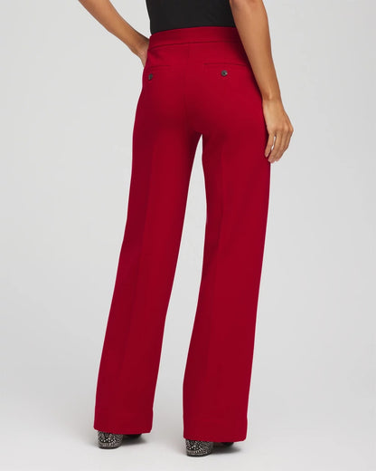 Chico's Premium - Emme Wide-Leg Trouser Ponte Pants Carmine Red