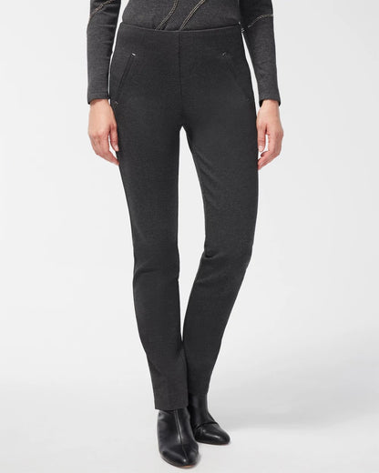 Chico's Special Offer - Juliet Trim Detail Ponte Pants Graphite Heather Gray