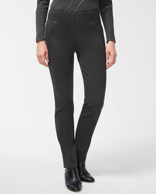 Chico's Special Offer - Juliet Trim Detail Ponte Pants Graphite Heather Gray