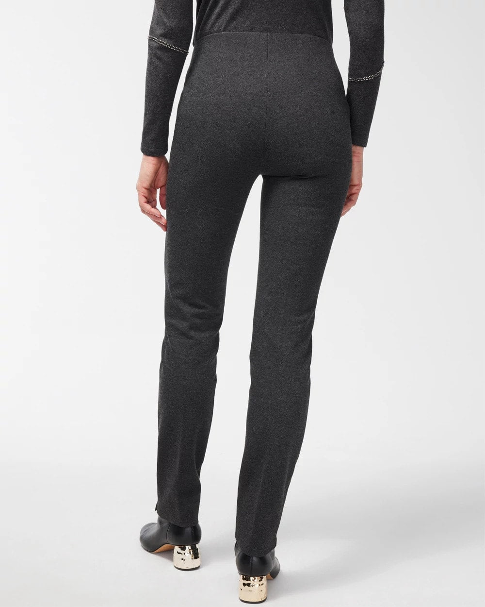 Chico's Special Offer - Juliet Trim Detail Ponte Pants Graphite Heather Gray