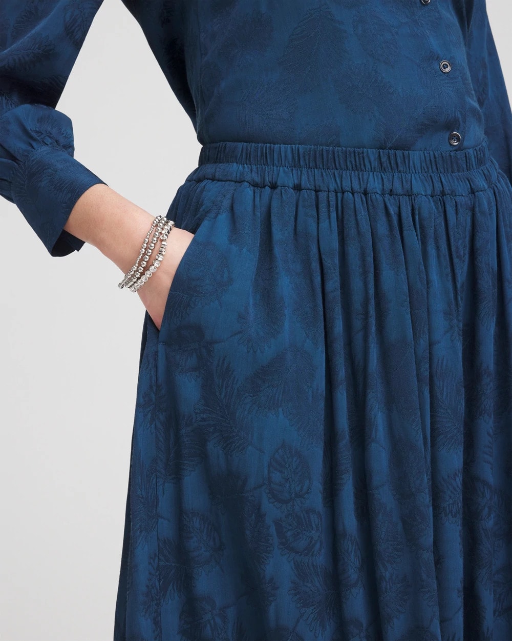 Chico's Essential - Jacquard Culotte Wide-Leg Pants Seaport