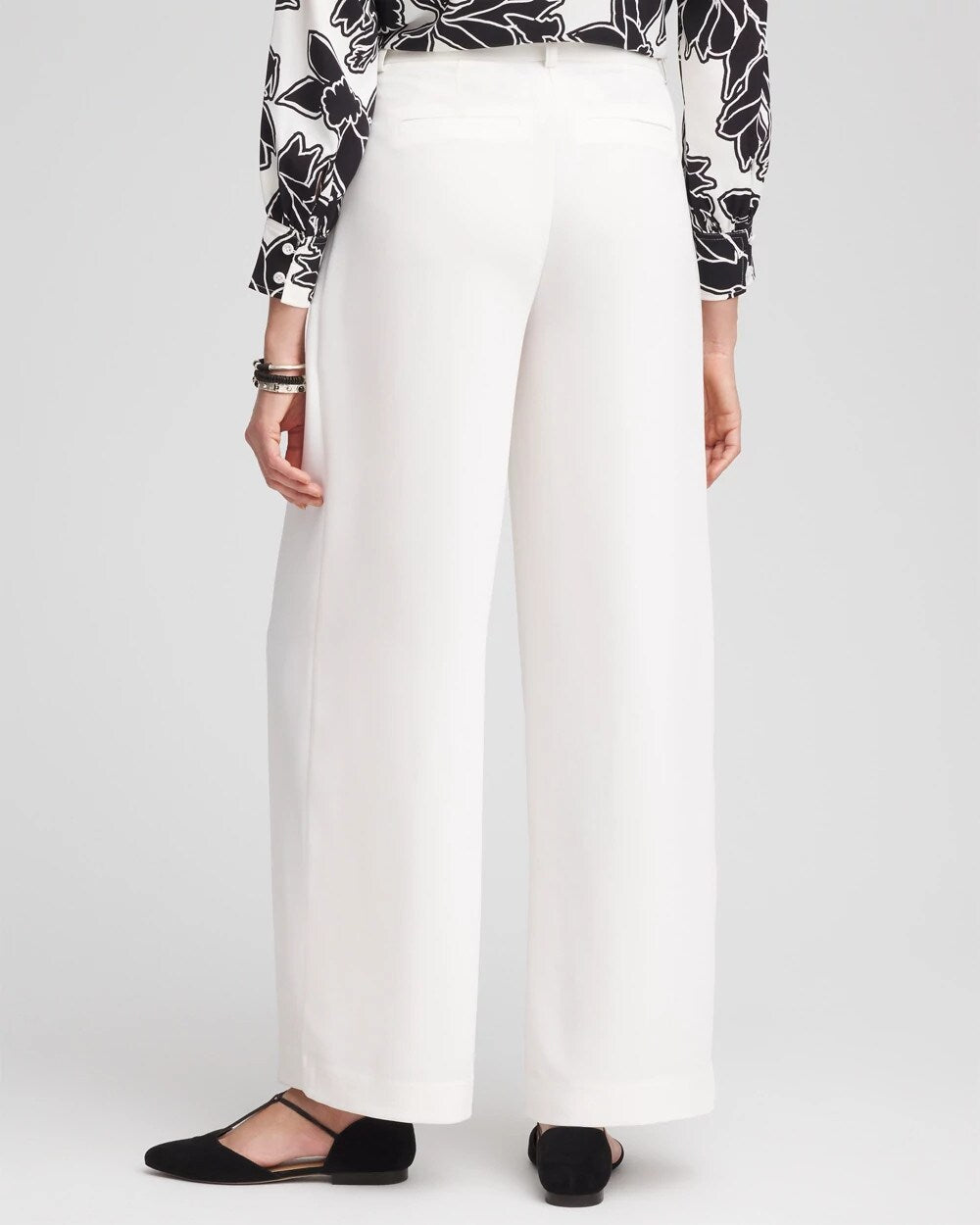 Chico's Great Value - Crepe Pleated Relaxed Pants Ecru