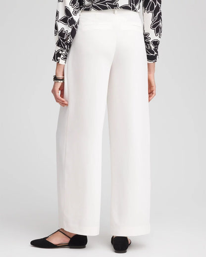 Chico's Great Value - Crepe Pleated Relaxed Pants Ecru