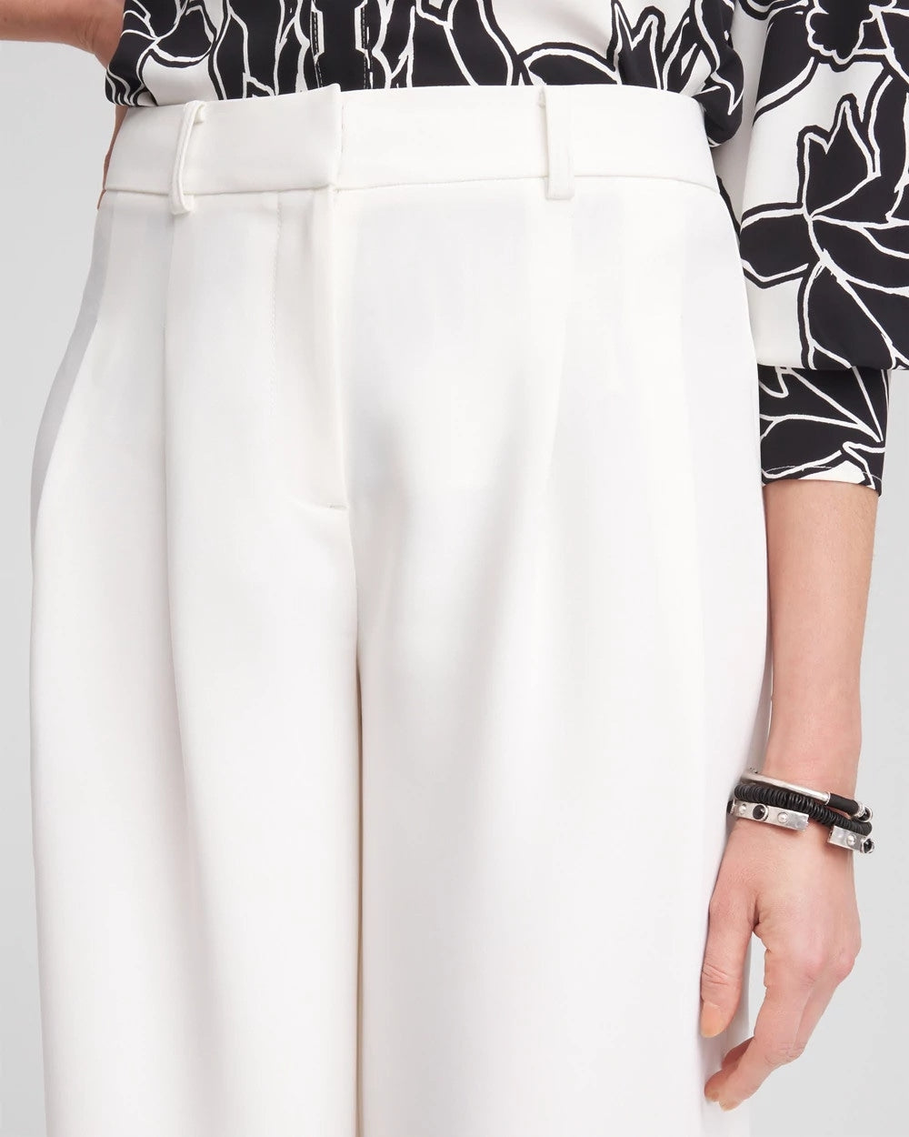 Chico's Great Value - Crepe Pleated Relaxed Pants Ecru