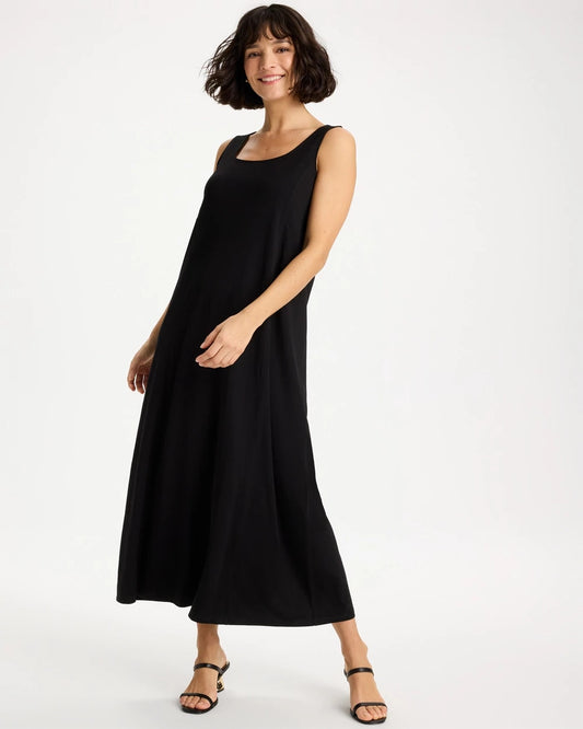 Chico's New - Ponte Seamed Maxi Dress Black