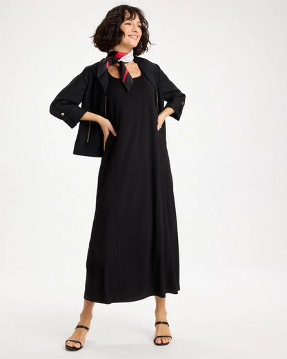 Chico's New - Ponte Seamed Maxi Dress Black