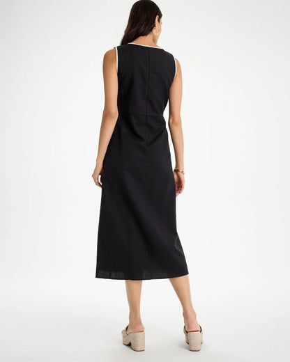 Chico's Great Value - Sleeveless Surplice Linen Dress Black