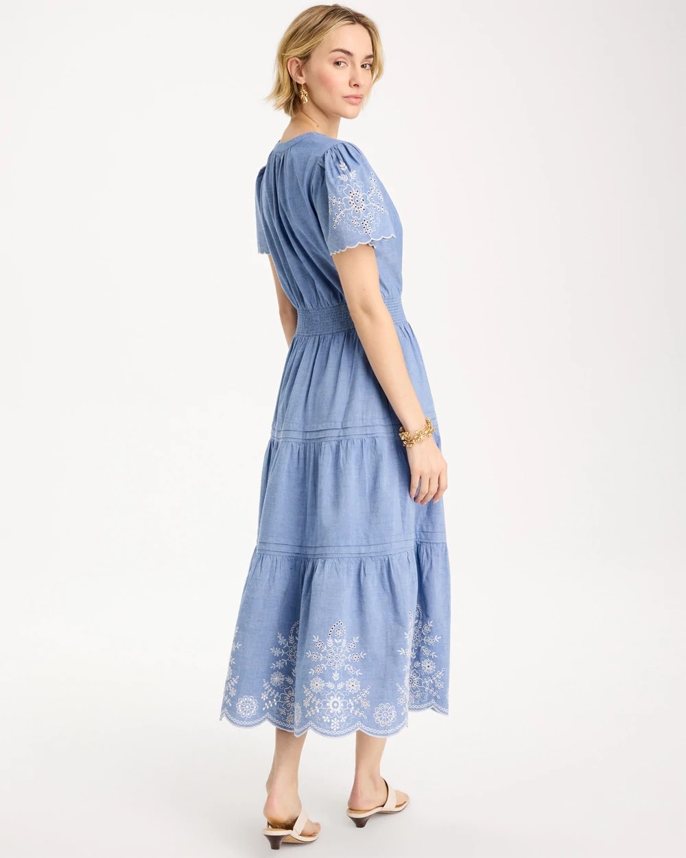 Chico's Value - Chambray Embroidered Dress Light Indigo