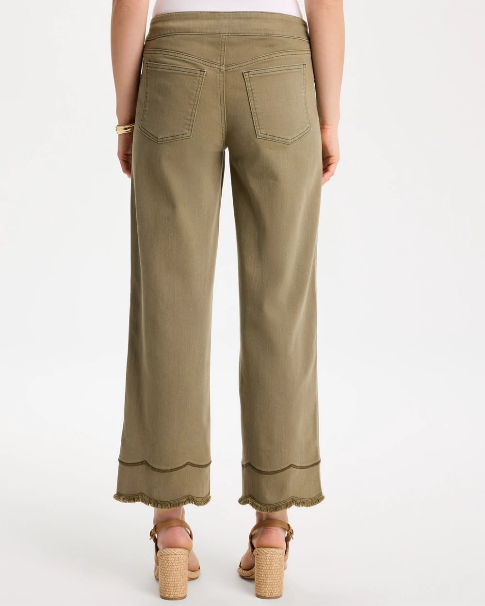 Chico's Value - Scallop Pull-On Wide-Leg Crop Jeans Lichen