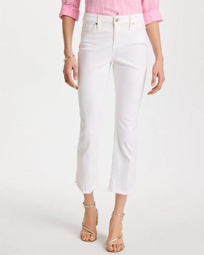 Chico's Deals - Petite No Stain Girlfriend Fray Hem Kick Flare Jeans Alabaster