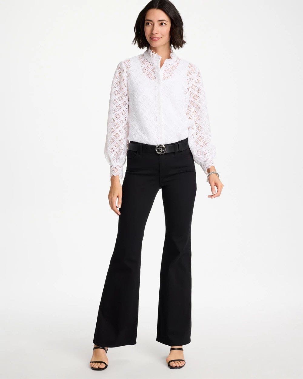 Chico's Value - Petite Girlfriend Flared Leg Jeans Black