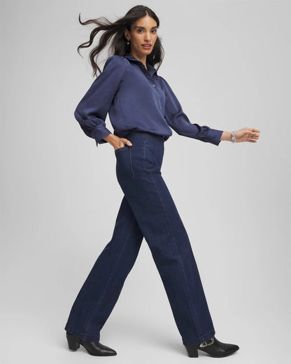 Chico's Trending - Pull-On Wide-Leg Trouser Jeans Bridge Street Rinse