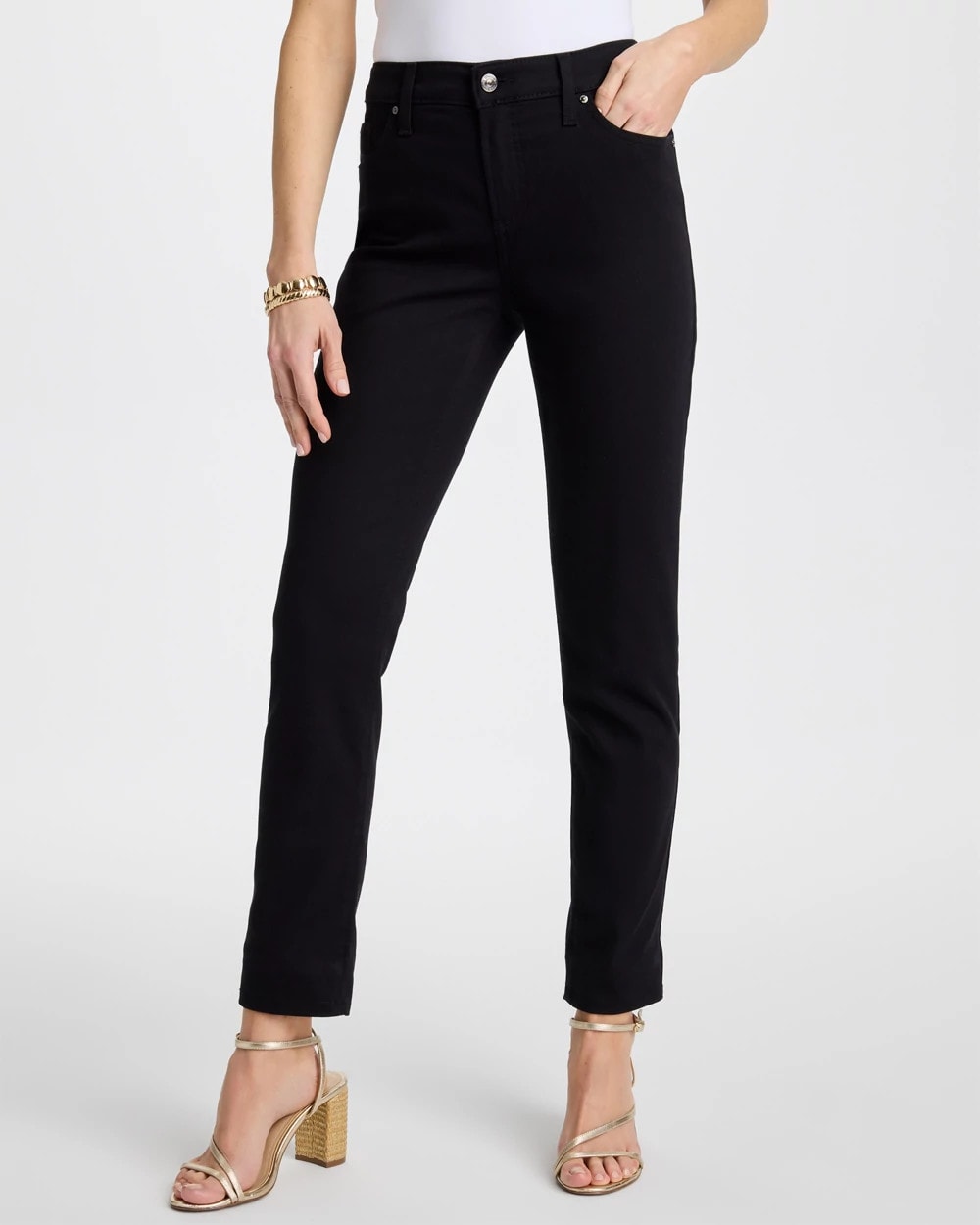 Chico's Recommended - So Slimming Petite Girlfriend Ankle Jeans Black
