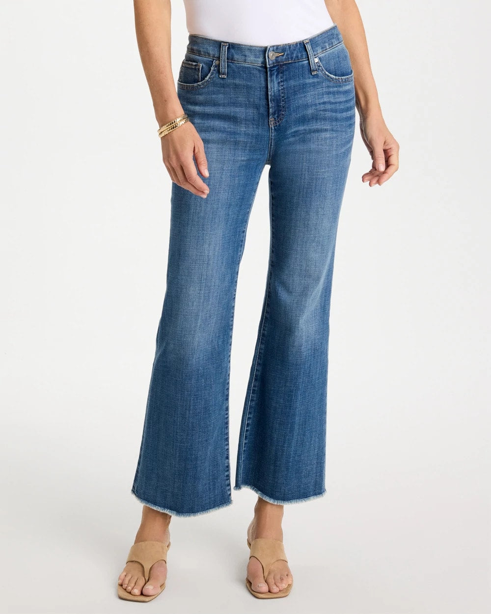 Chico's Sale - Girlfriend Frayed Flared Jeans Jessamine Indigo