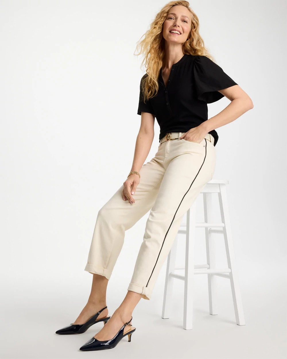 Chico's Value - Relaxed Boyfriend Jean Sea Salt