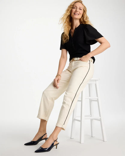 Chico's Value - Relaxed Boyfriend Jean Sea Salt