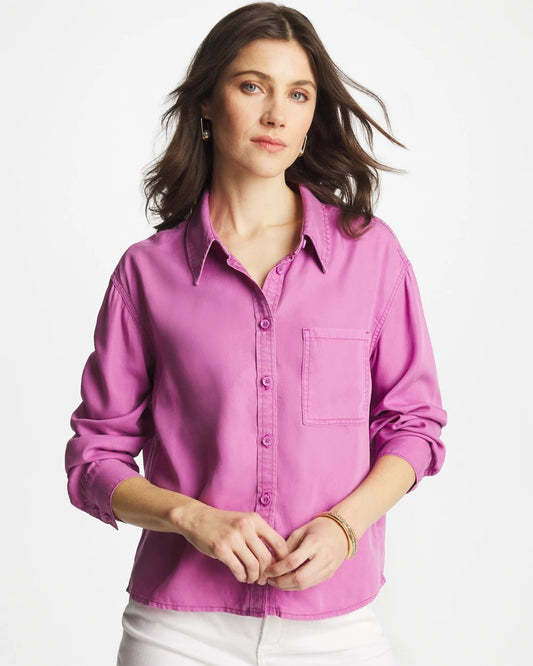 Chico's Deals - Classic Collared Denim Shirt Violet Shadow