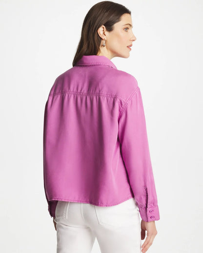 Chico's Deals - Classic Collared Denim Shirt Violet Shadow