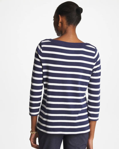 Chico's Best Seller - Pima 3/4 Sleeve Tee Passport Blue