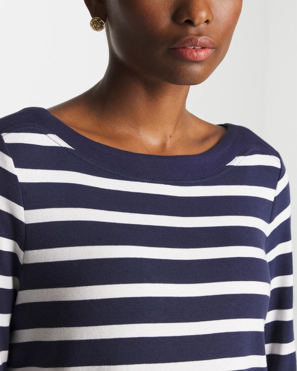 Chico's Best Seller - Pima 3/4 Sleeve Tee Passport Blue