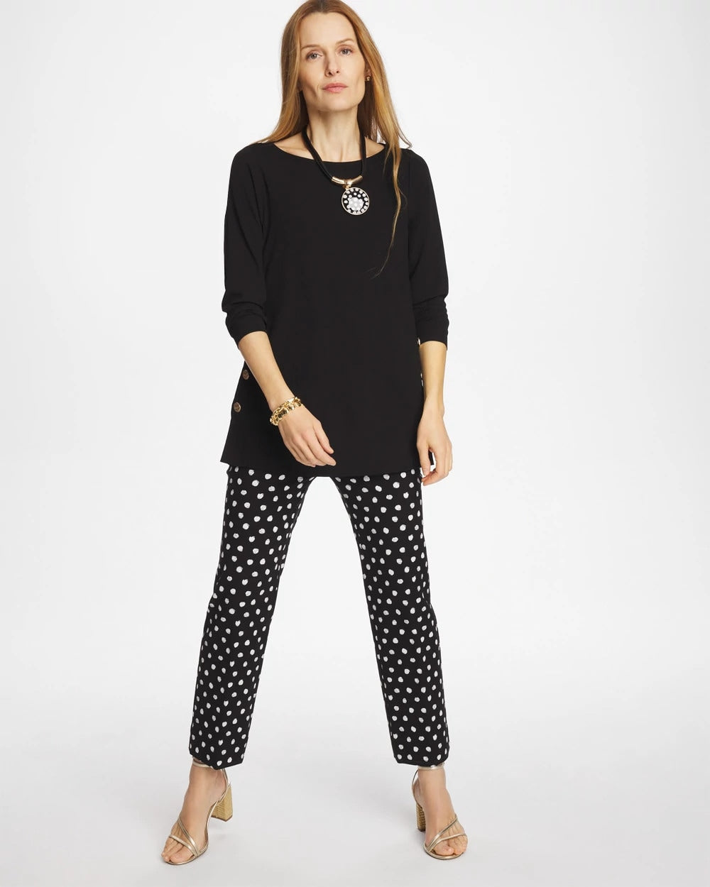 Chico's Great Value - Matte Jersey Button Tunic Black