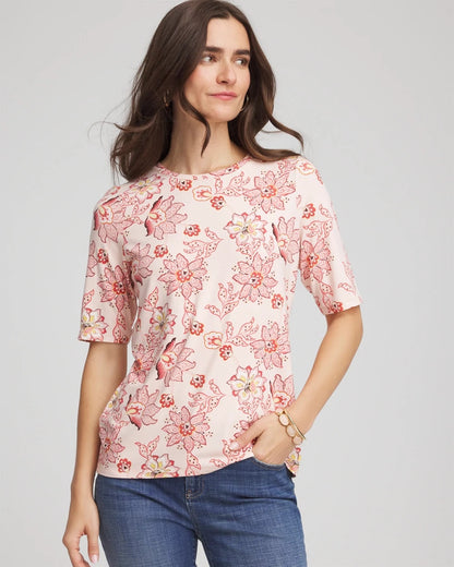 Chico's Deals - Elbow Sleeve Tee Siesta Rose