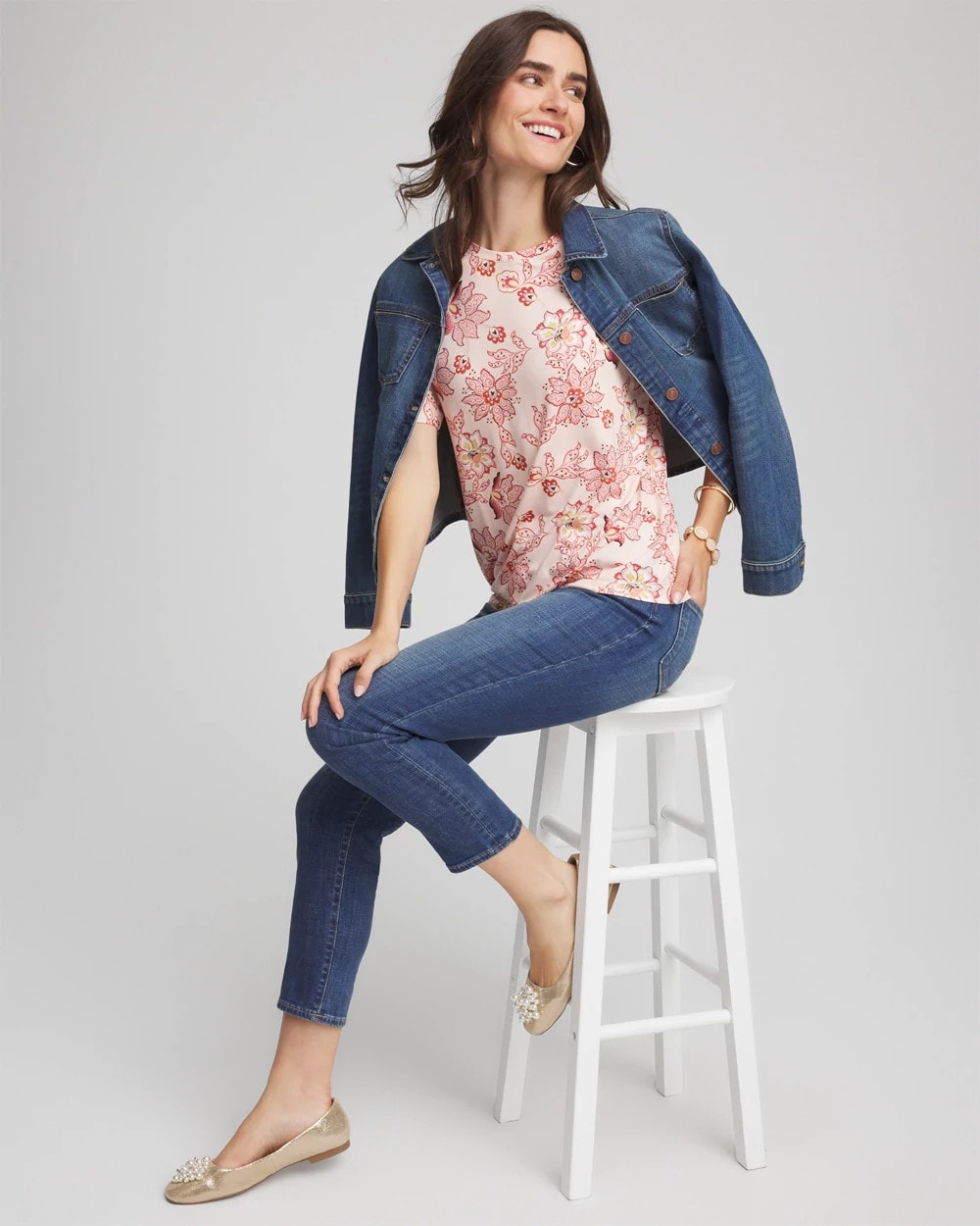 Chico's Deals - Elbow Sleeve Tee Siesta Rose