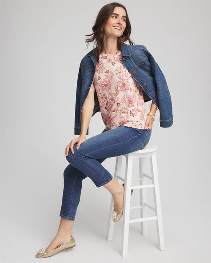Chico's Deals - Elbow Sleeve Tee Siesta Rose