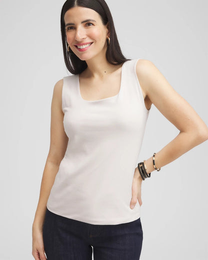 Chico's Deals - Contour Cotton™ Square Neck Tank Smokey Taupe