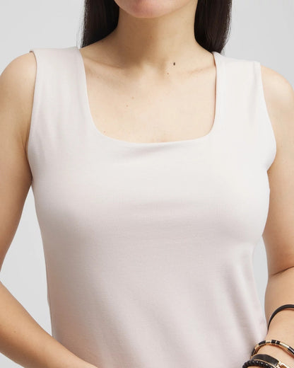 Chico's Deals - Contour Cotton™ Square Neck Tank Smokey Taupe