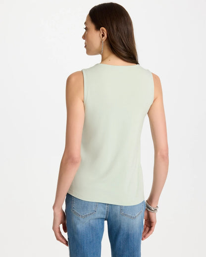 Chico's Classic - Mermaid Sequin Mesh Crochet Tank Blue Orchid