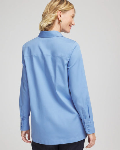 Chico's Essential - No Iron™ Stretch Tunic Tidal Blue