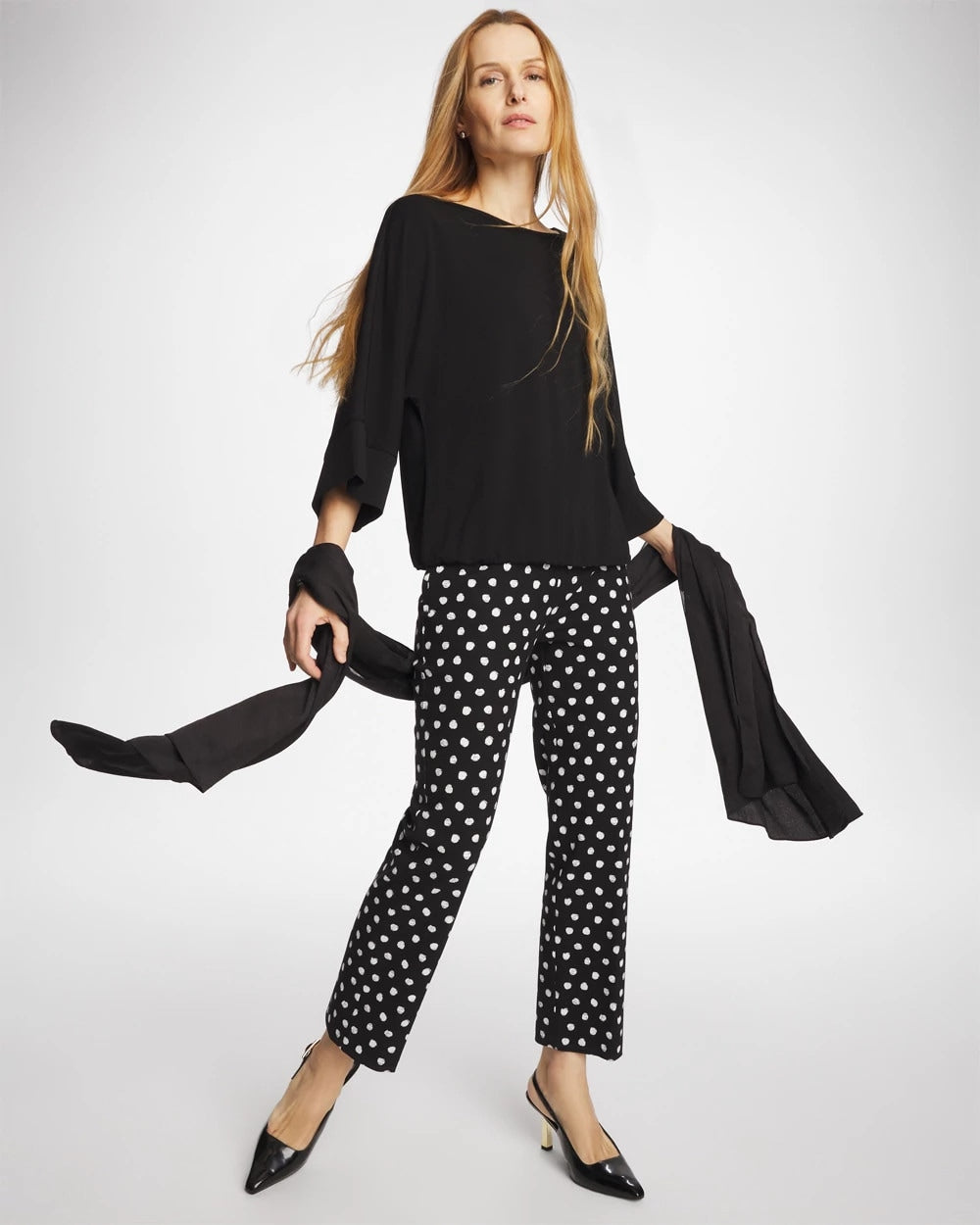 Chico's Exclusive - Matte Jersey Bubble Hem Top Black