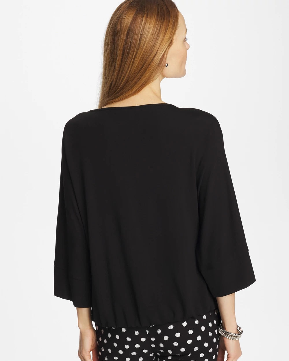 Chico's Exclusive - Matte Jersey Bubble Hem Top Black