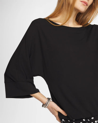 Chico's Exclusive - Matte Jersey Bubble Hem Top Black
