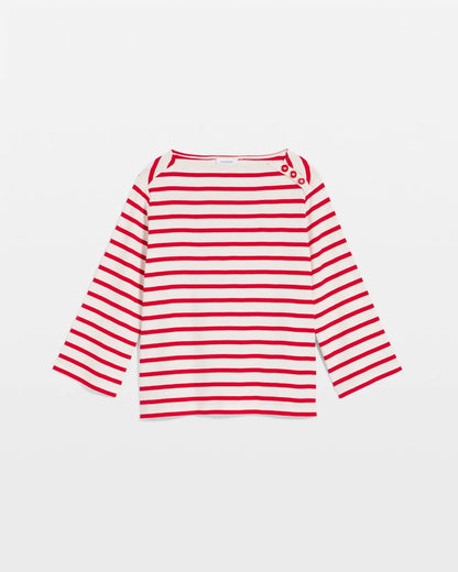 Chico's Smart Buy - Bateau Neck Stripe Top Love Letter Red